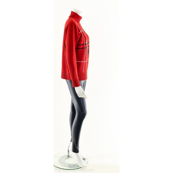 Argyle Red Turtleneck Sweater - Picture 5 of 9